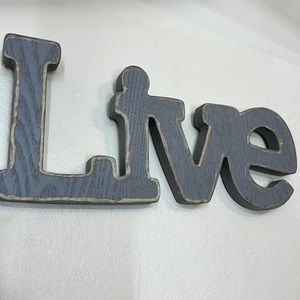 ⭐️ Live wall hanging sign reminder gray block letters hanger on back 6” x 11.5”
